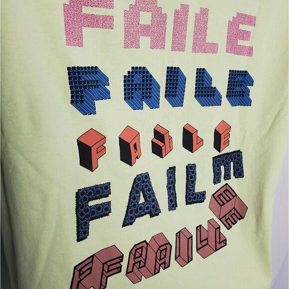 UNIQLO x FAILE neon yellow t-shirt urban walls short sleeve top unisex XS - Picture 3 of 7